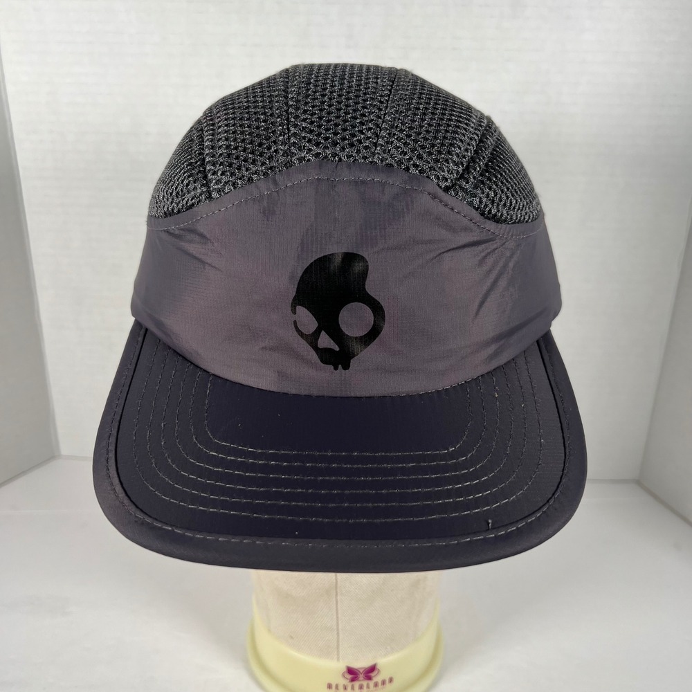 Skullcandy 5 Panel Camper Hat Gray Black Mesh Adjustable Clip Strap DSGRJN-211
